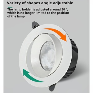 Downlight empotrable LED moderno con control remoto J-Box IC Air Tight Regulable Aluminio Cuadrado Fijo/Gimbal Ubicación húmeda LED regresado - Product Image 2