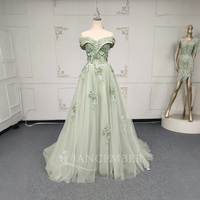 Robes de Quinceanera vert sauge robe de bal appliques florales corset à dos en dentelle pour filles douces fête Lsany27