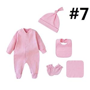 ชุดเสื้อผ้าเด็กทารก5ชิ้นประกอบด้วยชุดหมีของเด็กทารกที่เข้าคู่กันหมวกบีนนี่100% ผ้าฝ้ายเรอเด็กหัดเดิน - Product Image 2