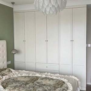 Modern Heavy-Duty White Wooden <b>Wardrobe</b> Cabinet with Corner Storage Chinese Closet Design for Bedroom Living Room Laundry Villa - Product Image 1