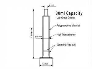 Промышленные крупномасштабные пилотные испытания: 30 мл пустая колонна AC, 2 шт., из полиэтилена, с фильтрующими элементами, коррозионностойкая, стабильность партии ≤3% - Product Image 4