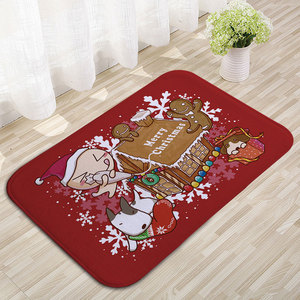 Nuevas alfombrillas de franela transfronterizas, tapetes para puertas, estampados por transferencia térmica, navideños y festivos, absorbentes para cocina y baño. - Product Image 4
