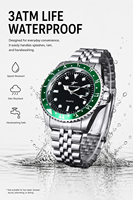 Montre à quartz minimaliste pour homme, montre à quartz GMT universelle avec chiffres arabes, lunette personnalisée en acier inoxydable