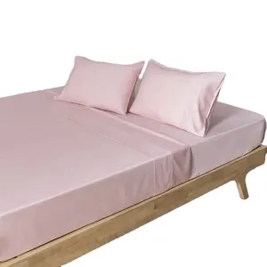 Solid color cool shining 100% Bamboo Sheet & Pillowcase set bamboo bedding sheet set