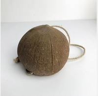 Pot suspendu rond en coquille de noix de coco, écologique, fait main, avec une capacité de 700 ml, pour la maison et le jardin