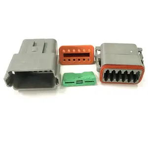 DT06-12S DT04-12P Deutsch DT 12 Pin gris hombre y mujer Auto eléctrico a prueba de agua conector de cable macho