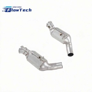 ท่อดาวน์ไปป์สแตนเลส T304 แบบไหลสูง พร้อมแผ่นกันความร้อน สำหรับ Alfa Romeo Giulia Quadrifoglio 2.9T V6 ปี 2016+ - Product Image 2