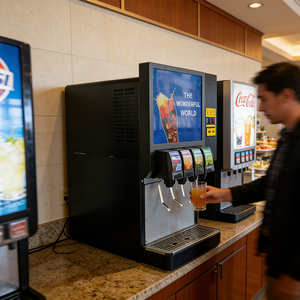 HELAXEN Kohlensäurehaltiger Getränkespender Edelstahl Hygienisches Hotel-Restaurant Getränkezubereitungsgerät Modell 218A4S 220V - Product Image 1