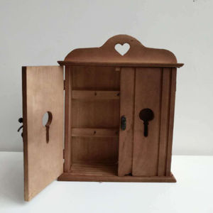 Trou de serrure décoration <span class=keywords><strong>maison</strong></span> forme boîte à clés <span class=keywords><strong>en</strong></span> <span class=keywords><strong>bois</strong></span> mural/autoportant armoires à clés petit placard clés organisateur avec 6 crochets - Product Image 3