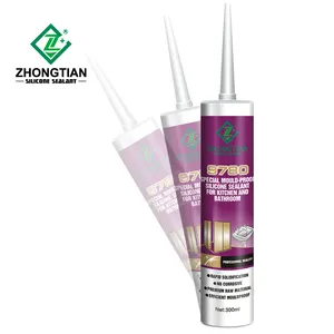 High Quality Waterproof Neutral High Temperature Resistance Paste Bathroom Silicone Adhesive Sealant ZHONGTIAN9780 300ML