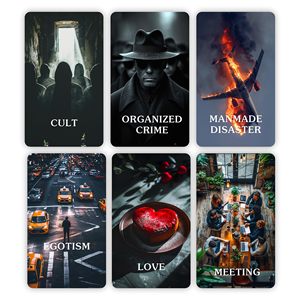 Vente en gros de 80 cartes True Crime Clues Oracle, jeu de tarot en papier écologique, cartes de déduction mystérieuses avec impression couleur intégrale - Product Image 2