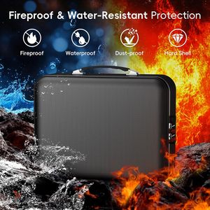 <b>Fireproof</b> <b>Document</b> <b>Box</b> with Lock Hard-Shell Fire-Resistant File Organizer Portable Safe Storage Case with 13 Pocket <b>for</b> Valuable - Product Image 4
