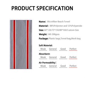 ผ้าเช็ดตัวชายหาดไมโครไฟเบอร์พิมพ์ลายสีสันสดใสพร้อมถุงตาข่ายขายส่ง - Product Image 2