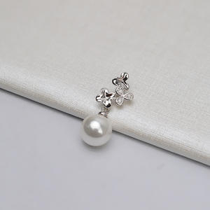 Pendentif en argent S925 en forme de trèfle à trois feuilles, personnalisable, pour bijoux en perles, plateau vide pour accessoires de tête féminins, charmes féminins - Product Image 1