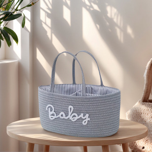 Cesta de Almacenamiento Portátil de 3 Compartimentos, Bolsa para Pañales, Botellas de Alimentación, Bolsa para Mamá, Macetas, <span class=keywords><strong>Regalo</strong></span>, <span class=keywords><strong>Cestas</strong></span> de Picnic para Frutas - Product Image 2