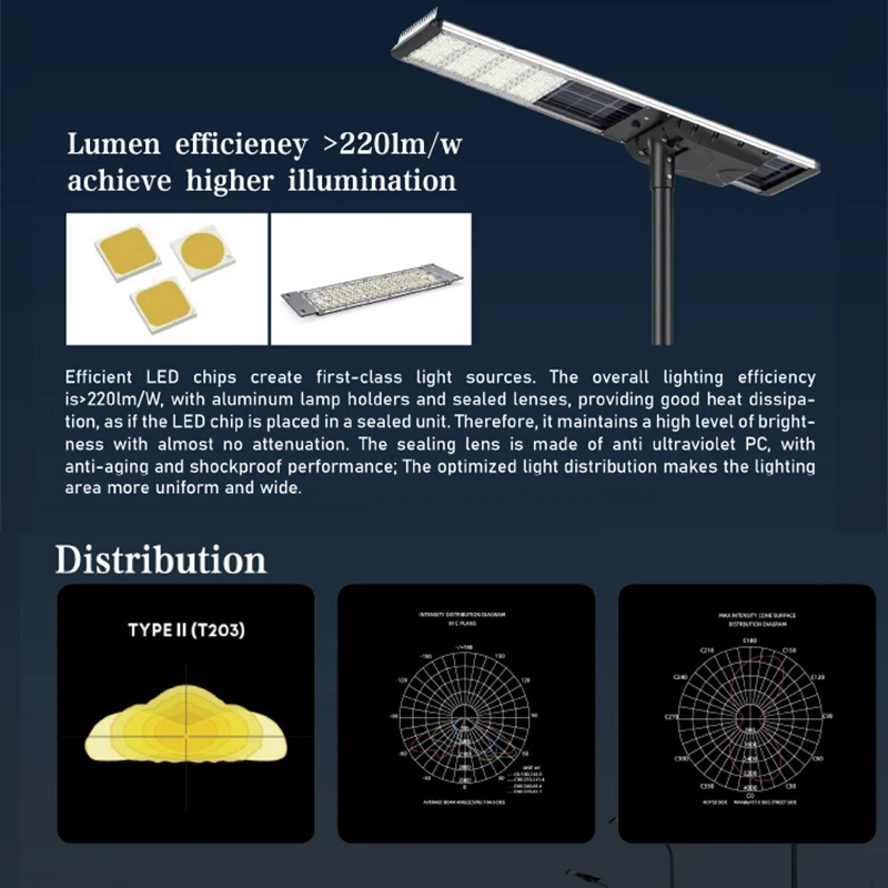 Reliable 100ah 12v System 30W 40W 60W 80W 100W 120W Project Solar Street Lights With Bluetooth Light Control · image 3