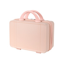 Valise de toilette personnalisable en ABS de 14 pouces, mini valise compacte et légère avec serrure, coffret cadeau
