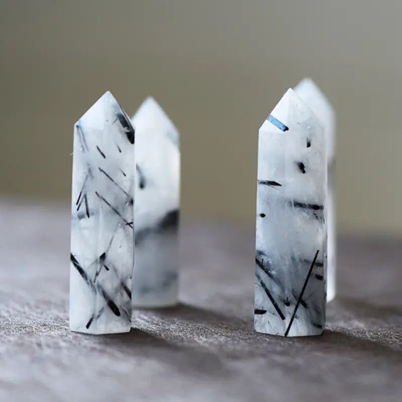 Jiejing varinha de cura, pedra de cristal natural de alta qualidade, preta, de quartzo, com ponto de cura, obelisk, pedra para cura, diy, presente de 1 peça