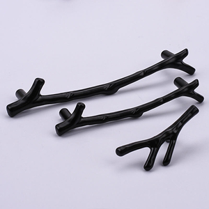 Modern Luxury Minimalist Zinc Cabinet Hardware American Black Wine Rack Drawer Wardrobe <strong>Door</strong> Furniture Branch Handle Living Room - Product Image 5