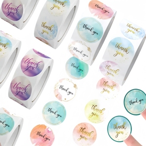 Tốt 2.5cm/1 inch kinh doanh tùy chỉnh in ấn logo dán nến quà tặng bao bì nhãn Cảm ơn bạn nhiệt nhãn dán - Product Image 4
