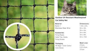 Jaring Kucing Hitam yang Diperkuat dengan Kawat Baja Anti-gigitan, Jaring Pengaman Hewan Peliharaan, Jaring Pelindung Balkon Kucing dengan Kotak Warna - Product Image 4