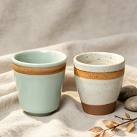 Gobelet en céramique Zen artisanal NEWELL, emballé en vrac pour l'exportation, 200-300 ml, résistant aux hautes températures, accepte le logo personnalisé