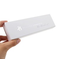 Boîte élégante de tiroir kraft blanc déjoué en argent paquet pour collier emballage cadeau boîte à bijoux en papier avec mousse de velours noir