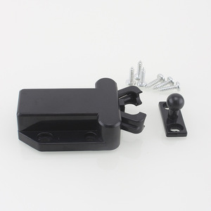 Loquet autobloquant pour porte d'armoire, en plastique blanc et noir, bouton-poussoir, design silencieux pour meubles de placard - Product Image 3