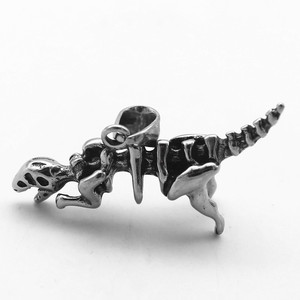Yunnique – collier avec pendentif squelette de dinosaure en acier titane, bijoux unisexes en acier inoxydable, style Punk, Design géométrique - Product Image 2