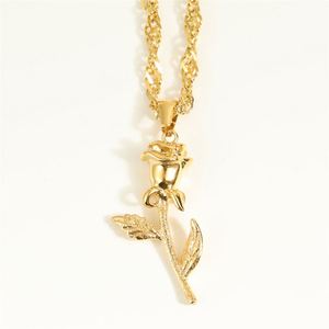 สร้อยคอจี้รูปดอกกุหลาบสแตนเลสสตีลวินเทจสำหรับผู้หญิง - Product Image 6
