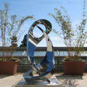 Custom Modern Abstract Stainless Steel Metal <b>Outdoor</b> Indoor Sculpture <b>Mirror</b> Polished <b>Garden</b> Art Statue <b>for</b> Yard Hotel Landscape - Product Image 4