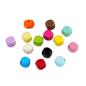 Colored <b>Enameled</b> Acrylic Square Beads 10mm For Jewelry Making DIY Accessories - Product Image 5