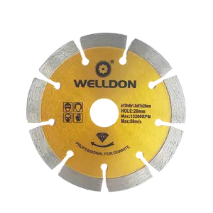 WELLDON Diamond circular band saw blade turbo dry silent tools high speed 125 multi cutting disc for wood granite bone