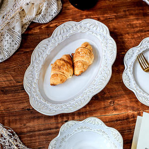 Assiette à dessert haut de gamme de style français, assiette à gâteau et pâtisserie, assiette à steak de style occidental à double anse - Product Image 5