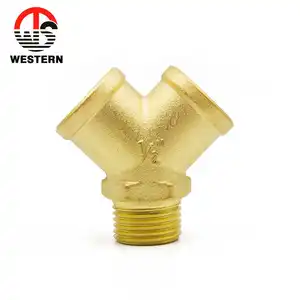 Brass Plumbing Sanitary Pipe Water Tap Adapter Water Hose Splitter Brass Copper Y Fittings Pneumatic Air Fitting