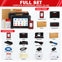LAUNCH X431 PAD5 Elite Scanner de diagnostic OBD2, programmation et codage ECU, outil bidirectionnel, cartographie topologique, CAN FD DoIP, système complet