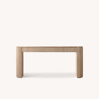 Elegante Mesa Consola Moderna de Roble Claro con Patas Redondeadas de Madera Sólida para Oficina en Casa, Personalizable OEM