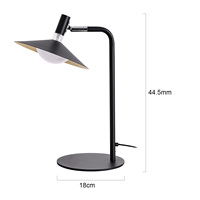 Lampe de bureau LED de style nordique avec lumière chaude, commande tactile, design réglable - Finition métallique pour chambre et bureau