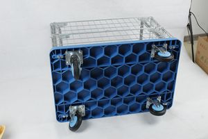 150kg 300kg Carro plegable <span class=keywords><strong>de</strong></span> plástico con ruedas Carro <span class=keywords><strong>de</strong></span> mano con valla - Product Image 4