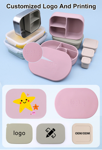Tùy Chỉnh Mang Nhãn Hiệu Nhỏ Đồ Ăn Nhẹ Container Lớn <span class=keywords><strong>Silicone</strong></span> Gấp Bé Thực Phẩm Hộp Ăn Trưa Trẻ Em Thép Không Gỉ Chống Thấm Bento Box Cho Nam Giới Phụ Nữ - Product Image 6