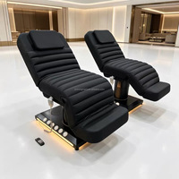 Fauteuil de beauté électrique de luxe pour salon, réglable en hauteur, table de massage moderne noire avec 3 moteurs