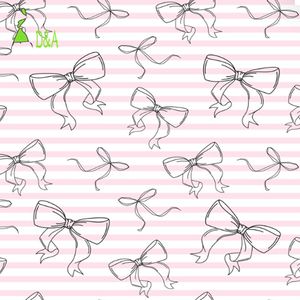 Tissu en coton <span class=keywords><strong>Liberty</strong></span> 80s peigné biologique personnalisé, tissé uni, imprimé numériquement, 100% coton, motif nœuds roses et rubans, pour vêtements - Product Image 3