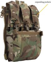 Sac d'extension tactique léger et imperméable avec fermeture éclair sur le panneau dorsal et protection RFID pour gilet MOLLE de chasse et d'airsoft