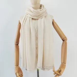 卸売パシュミナカスタム織りロゴ高級デザイナーソフトウーマン冬カシミアスカーフ