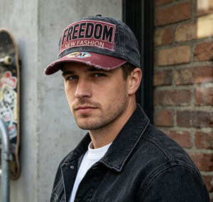 Casquette de baseball personnalisée avec logo, effet délavé contrastant, en coton vieilli, non structurée, 6 panneaux, boucle métallique, style streetwear, cadeau promotionnel - Product Image 2