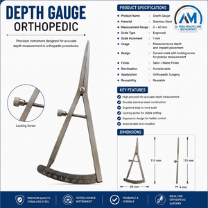 Instrumentos Médicos Al Mida, Calibrador Quirúrgico Ortopédico de Acero Inoxidable, Calibrador Dental de Acero Inoxidable con Certificación ISO - Product Image 6