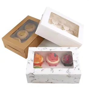 Биоразлагаемый на заказ, легко складываемый кекс, Пончик, макарон, пищевая бумага, упаковочный контейнер, фруктовый торт, десерт, подарочная коробка