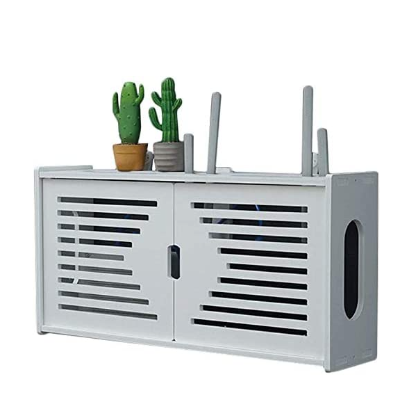 Large Power Strip Cable Management Hider Box Wood Wifi Router Storage Box