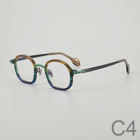 Gafas clásicas de titanio de dos colores, venta al por mayor, monturas de gafas ópticas para mujer, logotipo personalizado, acetato, ordenador, marcos de luz anti-azul