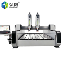 Machine de découpe de pierre CNC à double axe, machine de gravure à trois axes, broche refroidie à l'eau de 5,5 kW et pompe à huile pour la sculpture 3D sur marbre